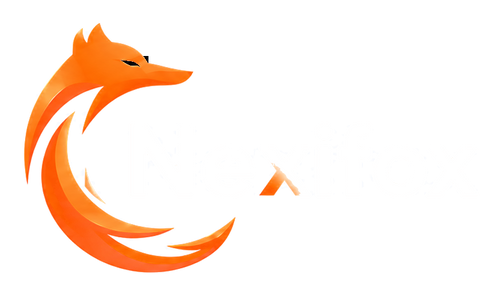 Nexifox officieel v17 wit woordlogo