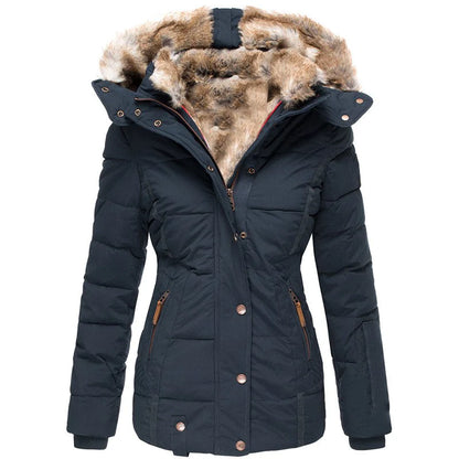 Lekkere Warme Winter Puffer Jas met Imitatiebont